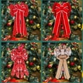 thumbnail image 4 of Christmas Bows Wreath Bow Christmas Tree Ornaments Bows for New Year Christmas Party Decoration Bow-knot Wall Hanging Pendants, 4 of 5