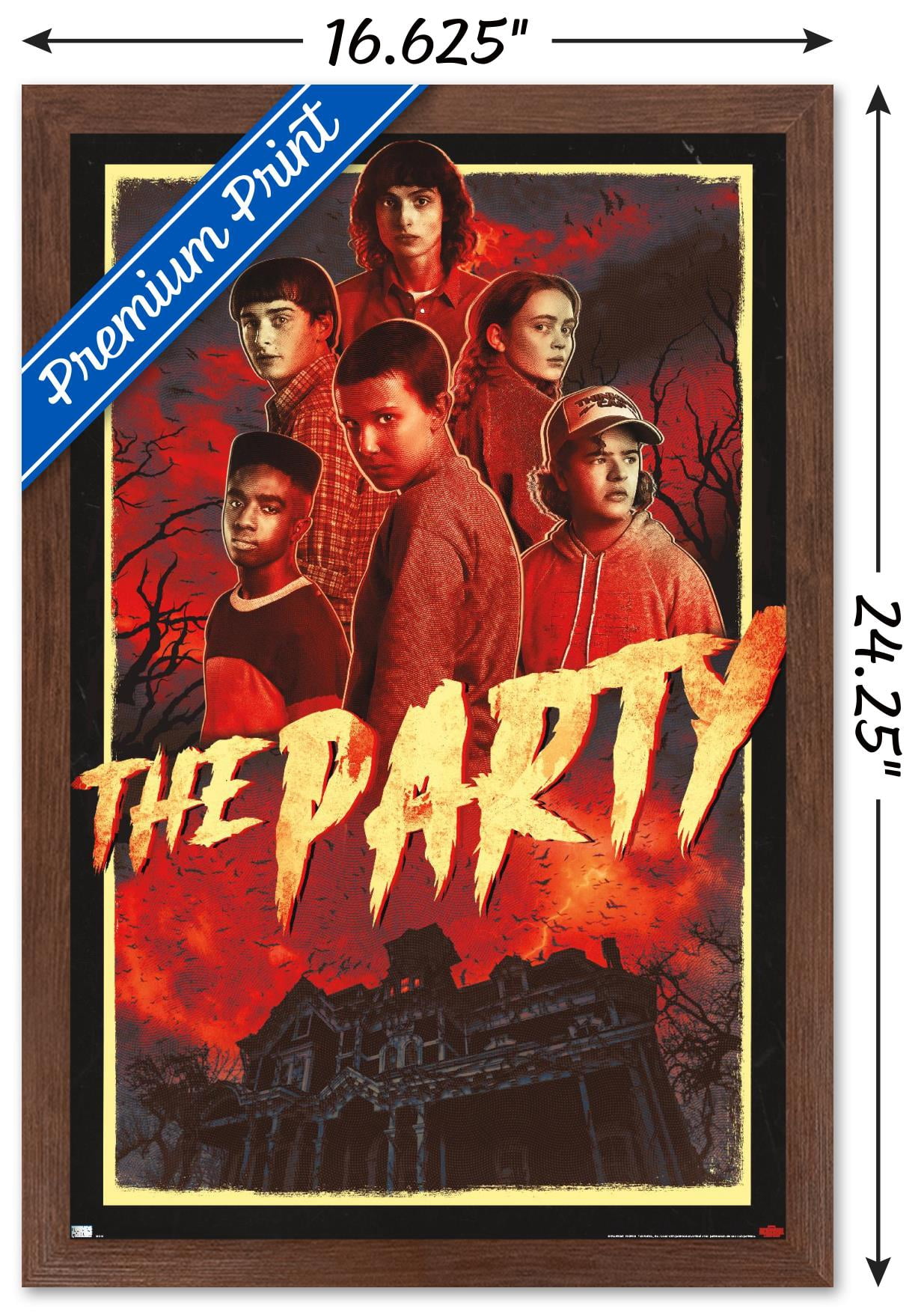 Netflix Stranger Things: Season 4 - The Party Wall Poster, 14.725" x 22.375" Framed