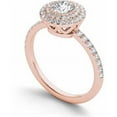 thumbnail image 2 of 7/8 Carat T.W. Diamond Double Halo 14kt Rose Gold Engagement Ring, 2 of 5