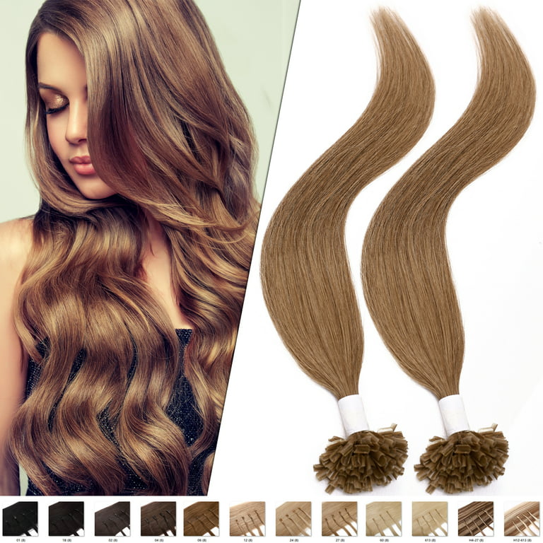 Benehair Thick 1g Keratin Nail U Tip 100% Remy Human Hair Extensions Pre  Bonded Fusion Glue Seamless 50G Brown 16