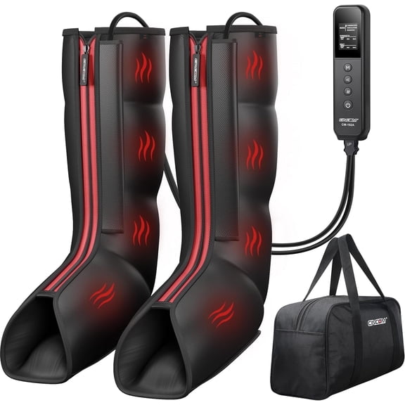 CINCOM Leg Compression Boots Massager with Heat, Calf Knee Foot Massager for Circulation and Pain Relief