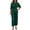 Army Green, variant on YUGYXL 2 Piece Outfits for Women Elegant Ruched Tie Side Blouse Straight Pants Long Sleeve Business Casual Suits Dark Blue XXL