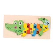 Puzzles Wooden Crocodile Number Puzzle Montessori Toys Educational Learning Toy Wooden Puzzle Animal Toy for Kids Preschool Gifts