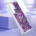 thumbnail image 4 of Funda para Samsung Galaxy S24 Ultra 5G con Brillo Líquido Flotante, Purpurina, Parachoques y Anillo Giratorio Soporte, 4 of 5