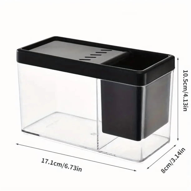 Organizador de escritorio transparente para bolígrafos, diseño de pecera pequeña, creatividad paisajística, para oficina en casa, decoración de cría, acrílico transparente.