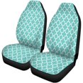 thumbnail image 2 of ABPHQTO Juego de 2 fundas para asientos de coche, trébol azul, menta, blanco, diseño de quatrefoil, Quatre Trellis, protector universal universal para asientos delanteros de coche, 2 of 4
