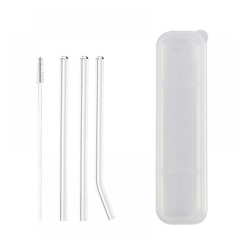 Glass Straws Clear Bent 7 x 8 mm Reusable Straw For Smoothies, Tea, Juice,  Water, Essential Oils
