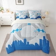 thumbnail image 3 of 7 Pcs Comforter Set Full Size,Sports Bed in a Bag with Flat Sheet and Fitted Sheet and Adults,American Football Players Bedding Set with Pillowcase and Sham(Detroit), 3 of 5