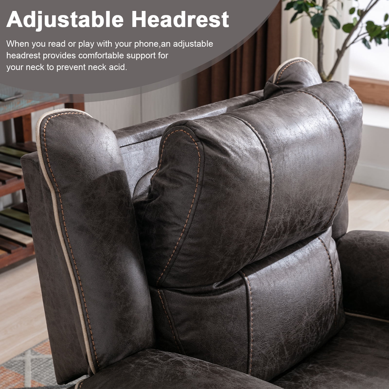 Bonzy Home Power Lift Chair Recliner Suede Fabric Electric Massage Recliner with Cup Holders