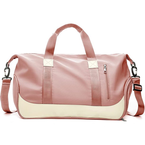 Bolsa de deporte para hombres y mujeres Bolsa de viaje para llevar durante el fin de semana Bolsa de viaje para la noche Bolsa ligera con compartimento para zapatos y bolsillo para líquidos, negro