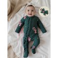 thumbnail image 4 of BemeyourBBs Baby Girls Christmas Outfit, Long Sleeve Candy Cane Footies Headband, 4 of 9