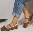 thumbnail image 6 of Miqool Womens Mary Jane Flats Bowknot Flat Shoes Flock Round Toe Soft Sole Slip On Loafers Indoor Outdoor Comfortable Shoes, 6 of 9