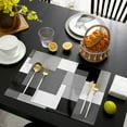 thumbnail image 4 of Black and Grey Placemats Set of 4,Heat Insulation Table Mats Non Slip Washable Dining Placemats, Modern Art Abstract Table Place Mats for Wedding Holiday Party Kitchen Decor 12x18 in, 4 of 6