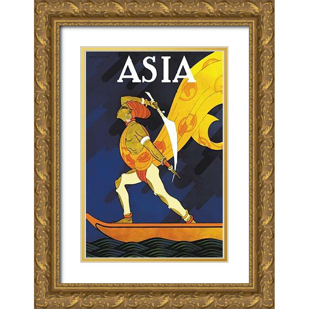 McIntosh, Frank 17x24 Gold Ornate Wood Framed with Double Matting Museum Art Print Titled - The Bark of the False Caliph with Title, 1926