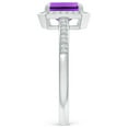 thumbnail image 3 of ANGARA Natural Emerald-Cut Amethyst Engagement Ring with Diamond Halo in 14K White Gold for Women (Size-7x5mm) | February Birthstone, Anniversary, Jewelry Gift for Women | Natural Amethyst Ring, 3 of 8
