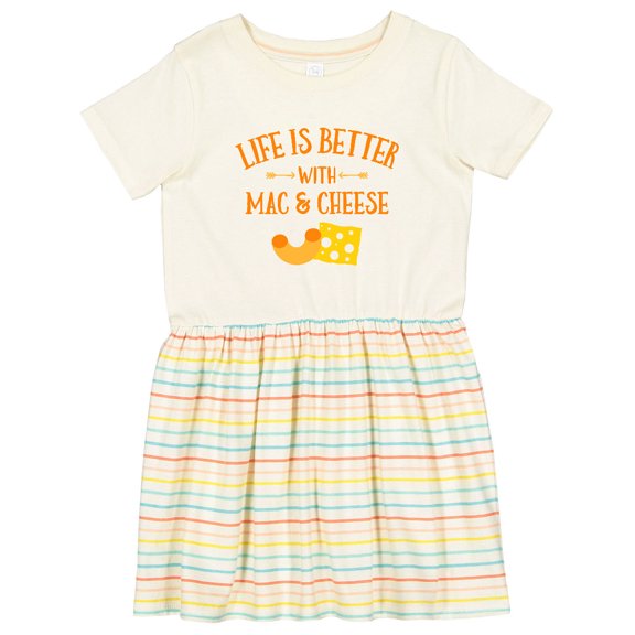 Inktastic Life's Better Mac & Cheese Girls Toddler Dress