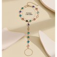 thumbnail image 5 of Bohemian Style Colorful Crystal Chain Wrist Ring Bracelet Sets for Women Girls Connected Finger Charm Bangle Jewelry, 5 of 5