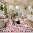 thumbnail image 4 of Alfombra Lahome, lavable con insectos, 180 x 270 cm, para salón, color rosa, 4 of 7