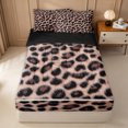 thumbnail image 2 of Erosebridal Fashion Leopard Spot Zipper Twin Comforter Sets with Fitted Sheet and 2 Pillowcases for Girls, Rustic Animal Print Zipper Bedding Set, Black Reversible, 4-Piece, 2 of 7