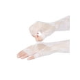 thumbnail image 4 of INSPIRE CHIC Women's Fishnet Glove Elastic Elbow Length Half Finger Mesh Gloves One Size White, 4 of 7