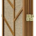 thumbnail image 5 of 3 Panels Room Divider Screen with Jute Insert Geometric Cutout Wood 71” High x 52” Wide, 5 of 6