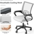 thumbnail image 5 of Home Office Chair, Ergonomic Mid-Back Mesh Desk Chair with Lumbar Support, Adjustable Swivel Rolling Design,  Armrest for Work, Study, Gaming, Vanity (White, Single Chair), 5 of 8