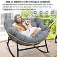 thumbnail image 2 of Cushions for Hanging Egg Chair, Thicken Outdoor rocking chair cushions, Garden Hanging Basket Chair Seat, Papasan Chair Cushion（Light gray）, 2 of 7