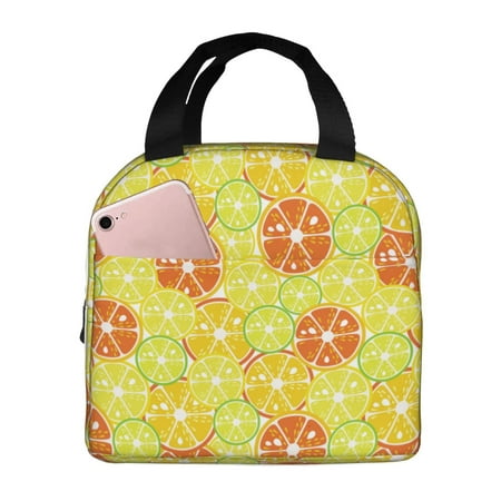 Insulated Lunch Bag for Women Men - orange Lemon Leakproof Cooler Lunch Box for Women Men  Lunch Tote Bags for Work School Picnic Travel