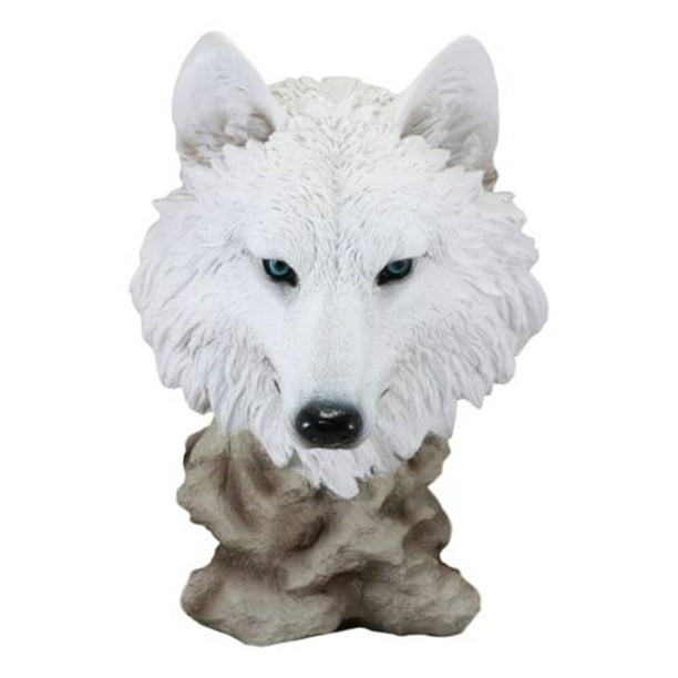 Ebros Large Ghost Albino Arctic Snow White Wolf Head Bust Desk Plaque ...