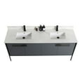 thumbnail image 4 of Fine Fixtures Oakville 72 in. W x 20 in. D x 33 in. H Bathroom Vanity in Onix Grey with White Ceramic Sink - Black hardware, 4 of 8