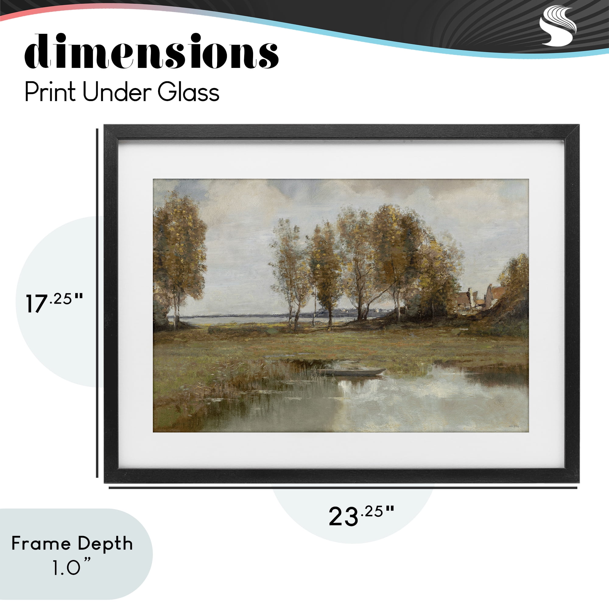Stupell Industries A Peaceful Spot Landscape Black Framed Print Under Glass, design by Amber Sterling