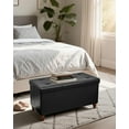 thumbnail image 5 of 30 Inches Storage Ottoman Bench with Wooden Legs, Faux Leather Folding Ottoman Foot Rest, Storage Bench for Living Room, Hallway & Bedroom, Upgrade Large Capacity (Engineered Wood, Black), 5 of 7
