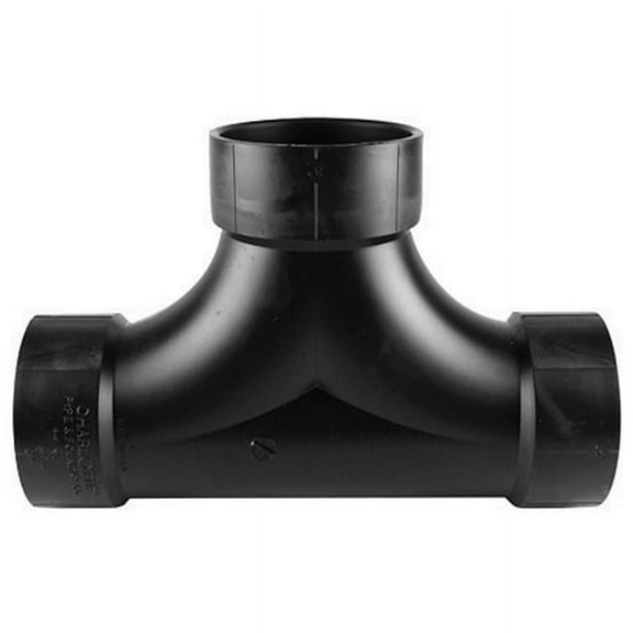 Charlotte Pipe  Schedule 40 3 in. Hub x 3 in. Dia. Hub ABS Flush Cleanout Tee, Black