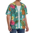 thumbnail image 2 of Kdxio Men's Hawaiian Shirt for Men Short Sleeve Shirt Pineapple Summer Casual Holiday Beach Button Down T-Shirts, 2 of 7