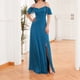 thumbnail image 4 of Puntoco Vestidos Mujer Verano Mujer Vestido con Cuello en V Gasa Elástico Banquete Dama de Honor Vestido de Noche, 4 of 8