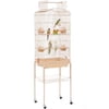 Alden Design 64" Large Rolling Metal Bird Cage with Open Top, Almond
