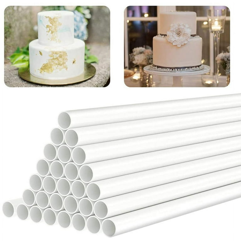 20 Pcs Cake Dowels for Tiered Cakes, 9.5 Inch Plastic Cake Support Rod  White Cake Stand Sticks Reusable Cake Dowel Rods, Cake Tier Support Set for