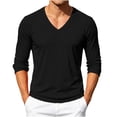 thumbnail image 2 of HAOTAGS Men’s Athletic Long Sleeve T-shirts V-Neck Quick Dry Mesh Pullover Shirt Black Size 2XL, 2 of 10