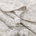 thumbnail image 5 of Exclusivo Mezcla 100% Cotton Quilts Queen Size Beige, Soft Breathable Bedspread Gauze Boho Pattern Coverlet Lightweight Queen Quilt Bedding Set for All Seasons( 1 Quilt and 2 Pillow Shams), 5 of 7