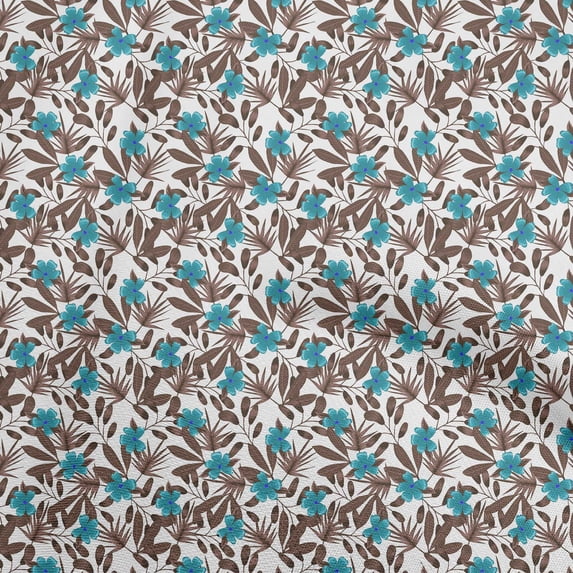 oneOone Polyester Spandex Brown Fabric Florals Sewing Material Print Fabric By The Yard 56 Inch Wide
