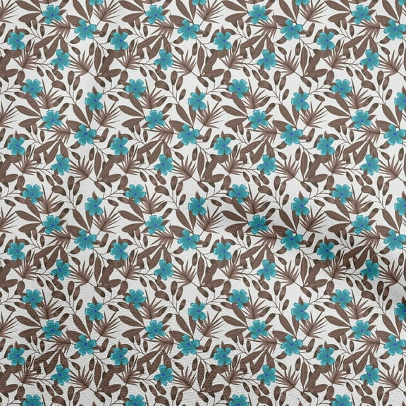 oneOone Polyester Spandex Brown Fabric Florals Sewing Material Print Fabric By The Yard 56 Inch Wide