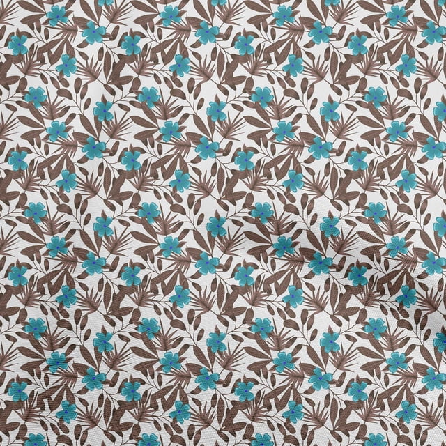 oneOone Georgette Viscose Brown Fabric Florals Craft Projects Decor Fabric Printed By The Yard 42 Inch Wide