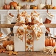 thumbnail image 5 of 15 Foot Fall Thanksgiving Pumpkin Ribbon Yellow, 2.5 Inch Wired Edge Polyester for Bows Wrapping Crafts, 5 of 6