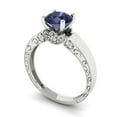 thumbnail image 2 of Clara Pucci 14K White Gold 1.06ct BlueSapphire Solitaire with Accents Ring, 2 of 8