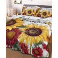 thumbnail image 3 of Quilts Twin Size, Sunflower Gray Check Soft Comforter Bedding Set for Bed, Farmhouse Flowers Butterfly Lightweight Quilted Bedspread with Pillow Cover(2 Pieces) for All Season, 68x86 Inch, 3 of 6