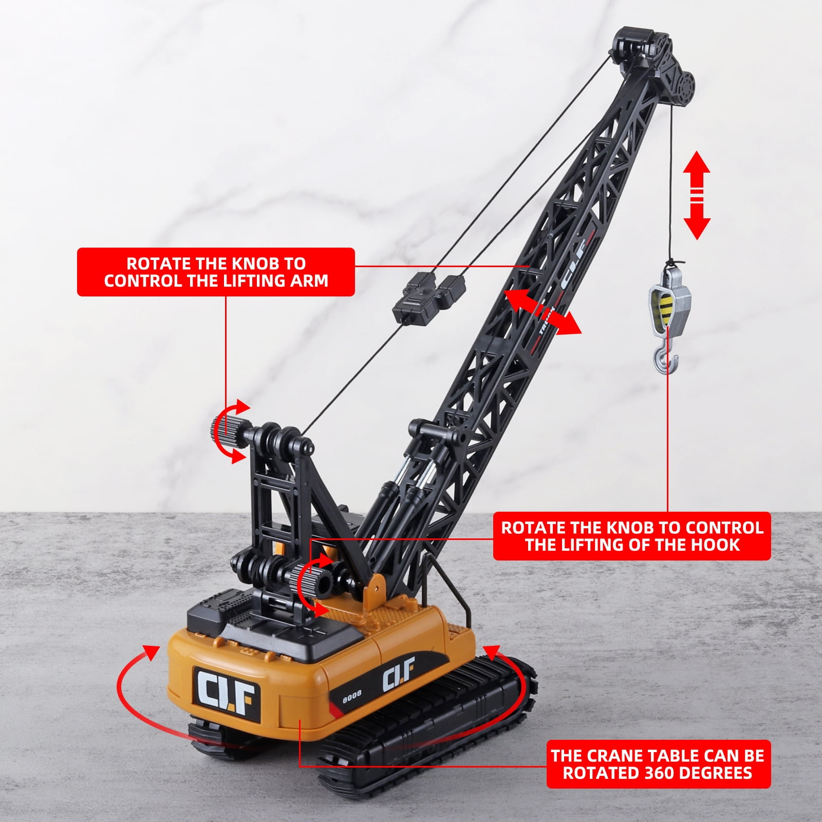 Anmyjuly Construction Crane Toys for 3-8 Year Old Boys with Sounds Friction Power Transport Dump Truck Bulldozer Toys Cars for Kids Christmas Birthday Gift