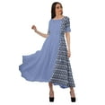 thumbnail image 2 of Moomaya Women Printed Short Sleeve Viscose Santoon Drawstring Waist Midi Dress, 2 of 4