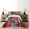 thumbnail image 4 of Ambesonne Industrial Quilted Bedspread Set 2 Pcs, Fuse Cabinet, Twin Size, Red White Grey, 4 of 5