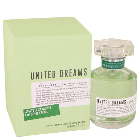 Benetton United Dreams Live Free Eau De Toilette Spray for Women 2.7 oz