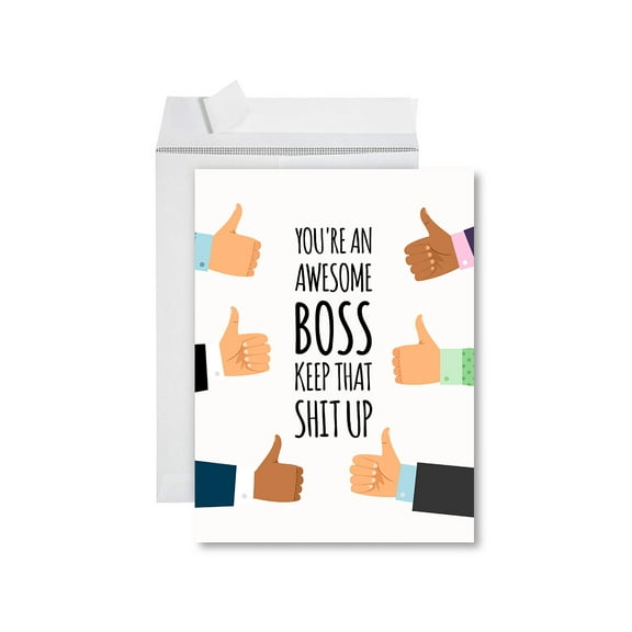 Koyal Wholesale Funny National Boss's Day Jumbo Card, Awesome Boss, Blank Greeting Card with Envelope, Humour, 1-Pack